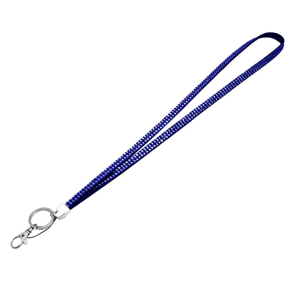 Lanyard Rhinestone Crystal Bling Cruise Travel ID Royal Blue